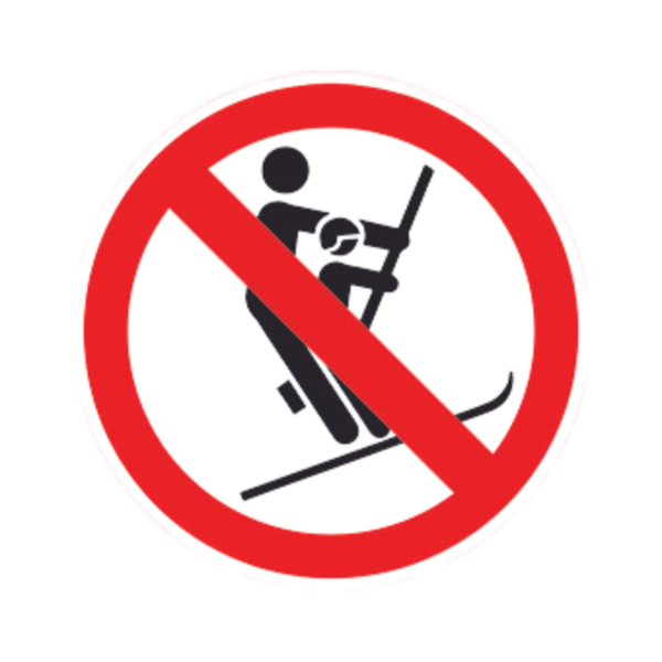 Balise Sticker Enfant Deux skieurs interdits enfant/adulte BALI-STI111